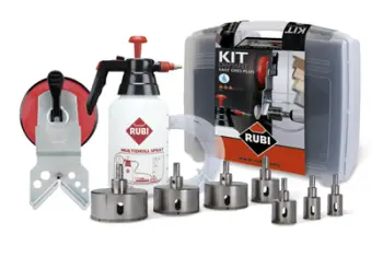 Set për shpim pllakash Rubi Easy Gres Plus 50937, multidrill, me enë uji