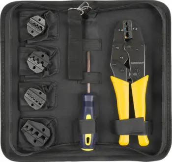 Set pinca krimpuese Klet E6110, për terminale elektrike, metalik