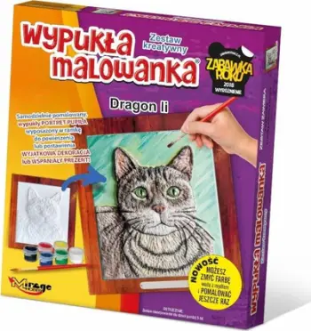 Set pikturimi 3D Mirage Hobby Convex Painting Cat Dragon Li, dekor murale, shumëngjyrëshe