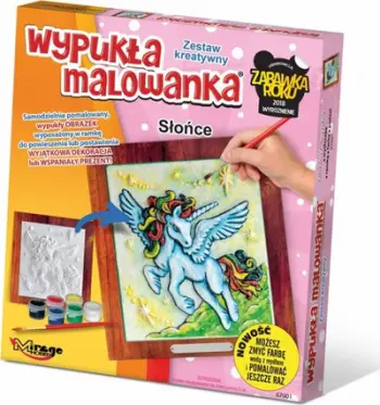Set pikturimi 3D Mirage Convex Unicorn Sun, figurë dekorative, shumëngjyrëshe