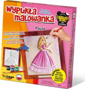 Set pikturimi Mirage Hobby Princess Paula, figurë reliev, bojëra akrilike, shumëngjyrëshe