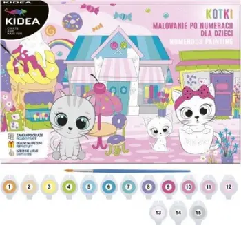 Set pikture me numra Derform KIDEA, motiv kotele, për fëmijë