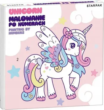 Set pikture me numra Starpak Unicorn, 20x20 cm, për fëmijë