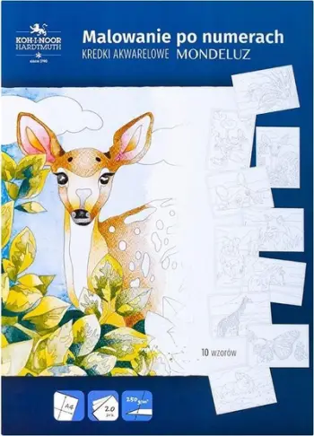 Set pikturimi me numra Koh I Noor Painting By Numbers A4, 10 dizajne
