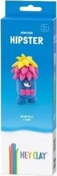 Set plasteline Hey Clay Hipster Monster, 3 ena, shumëngjyrësh