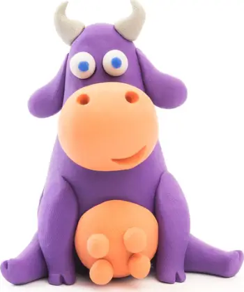 Set plasteline Hey Clay TM Toys Cow, 5 kanaçe, shumëngjyrëshe