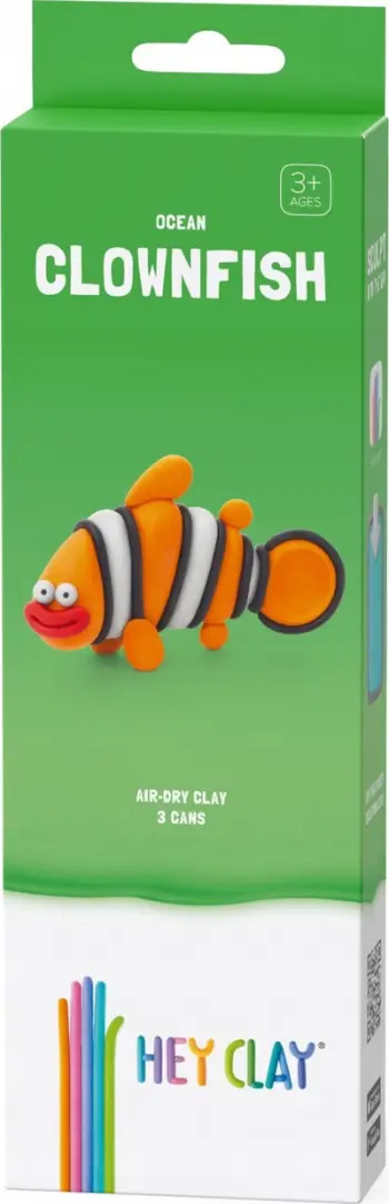 Set plasteline Hey Clay Clownfish, 3 ene, shumëngjyrëshe