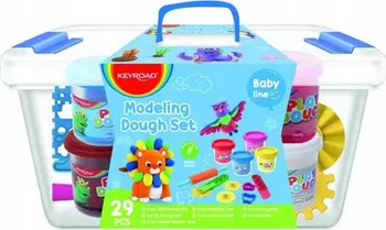 Set plasteline Keyroad Modeling Clay, 6x110g, me aksesorë, shumëngjyrëshe