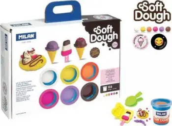 Set plastelinë Milan Ice Cream 913306ICW, 6 ngjyra, 6x59g, shumëngjyrësh