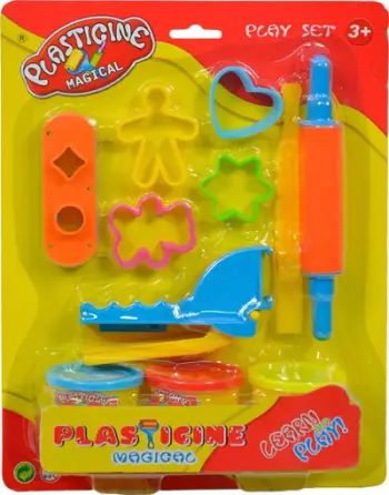 Set plasteline Plasticine Magical Play Set, me vegla forme dhe prerjeje, shumëngjyrësh