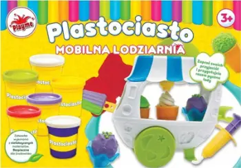 Set plasteline Playme Plastociasto Mobile Ice Cream Shop, 5 enë, me aksesorë, shumëngjyrësh