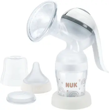 Set pompë gjiri manuale me biberon Perfect Match, ergonomike, transparente