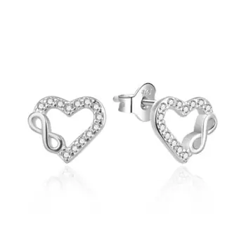 Vathë për femra Agato Silver Hearts with Infinity AGT-E230PW, të argjendtë