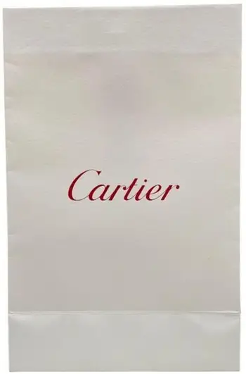 Set qese kartoni Cartier Shopping GWP, 10 copë, të bardha