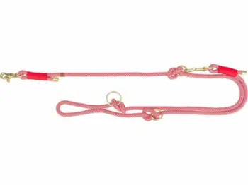 Set qafore dhe lidhëse për qentë Trixie Soft Rope Adjustable, 200 cm, XS, e kuqe krem