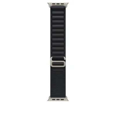 Apple Watch 49mm Loop, Black Alpine Loop, Medium, Natural Titanium Finish - 1
