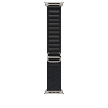 Apple Watch 49mm Loop, Black Alpine Loop, Medium, Natural Titanium Finish
