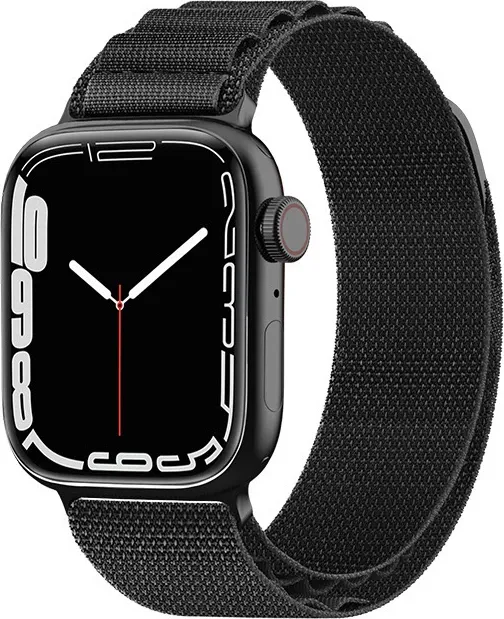 Rrip Alpine për Apple Watch Hurtel, plastikë, kapëse çeliku, 42/44/45/49 mm, zi - 1