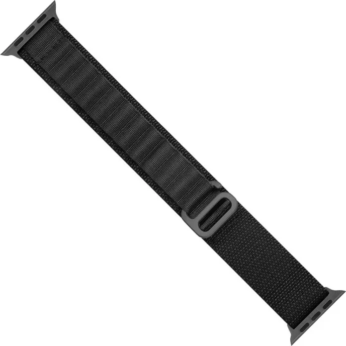 Rrip Alpine për Apple Watch Hurtel, plastikë, kapëse çeliku, 42/44/45/49 mm, zi - 3
