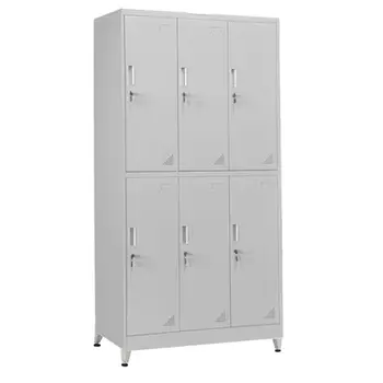 Dolap metalik me këmbë Braila 6 dhoma 90x45x195Hcm (HM21102), gri