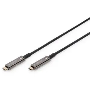 Kabllo USB DIGITUS 3.1 Type‑C në Type‑C Plug/Plug AOC Hybrid 4K@60Hz 20m