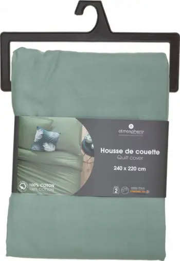 Mbulesë Duvet dopio Atmosphera Interior Designer, 240x220cm, 100% pambuk, jeshile celadon