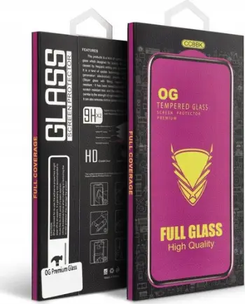 Mbrojtëse ekrani OG Premium për iPhone 15 Pro, xham i temperuar, e zezë