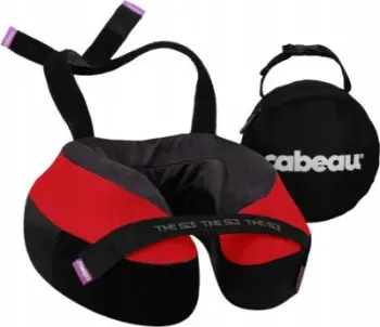 Jastëk udhëtimi Cabeau The Neck's Evolution S3, memory foam, me çantë transporti, i kuq e zi