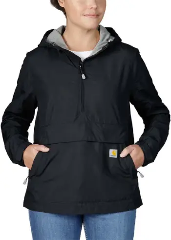Xhaketë femrash Carhartt Rockford Windbreaker, najlon Rain Defender, për ujë, e zezë