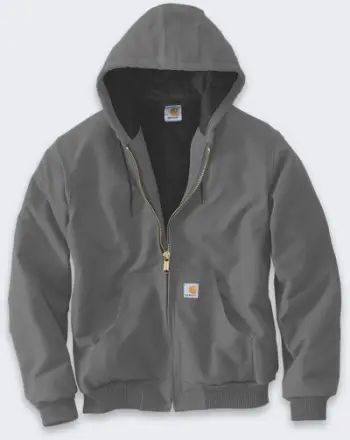 Xhaketë pune Carhartt J140 Flannel Insulated Active, të izoluar, me kapuç, gri