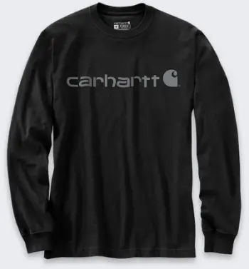 Bluzë me mëngë të gjata Carhartt Dearborn Relaxed Logo, për meshkuj, M, e zezë gri