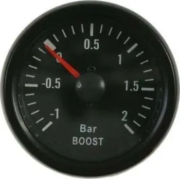 Manometër boost KET Gauge Turbo VDO Look, 52mm, deri 2 bar, i zi