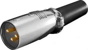 Konektor mikrofoni Wentronic Goobay 11954, XLR 3 pole, kontakte të arta, argjendtë e zezë