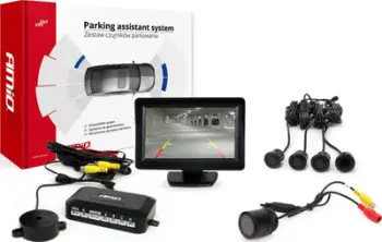 Set zgjerues për asistencë parkimi AMiO 01101, kamerë me night vision, sensor ultratinguj, i zi