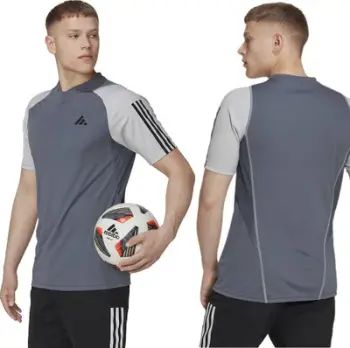 Bluzë futbolli adidas Tiro 23 Competition M HP1906, Aeroready, 100% poliester i ricikluar, gri e bardhë