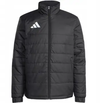 Xhaketë pufër Adidas Entrada 22, e lehtë, me zinxhir të plotë, e zezë