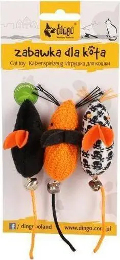 Lodra për mace Dingo Cat Toy Mice from Salem, set 3 copë, minj pelushi