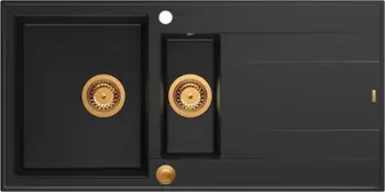 Lavaman kuzhine Quadron Evan 156, granit, 100x50 cm, Pure Carbon Copper