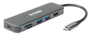 HUB USB D-Link DUB-2327, 6 në 1, USB-C, HDMI, gri
