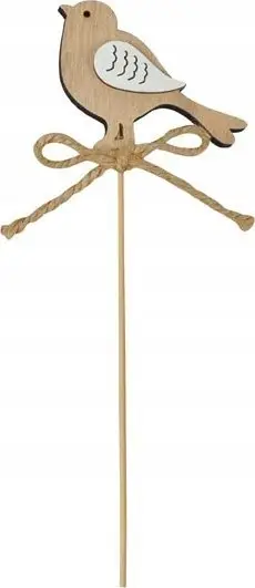 Ornament dekorativ zog në shkop druri, 25cm, natyral