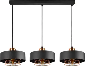 Luster varëse Orno Chiro AD-LD-6268BE27M, 3xE27 60W, e zezë me bakër