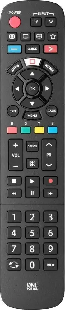 Telekomandë televizori One For All URC4914, për Panasonic, funksion mësimi, i zi