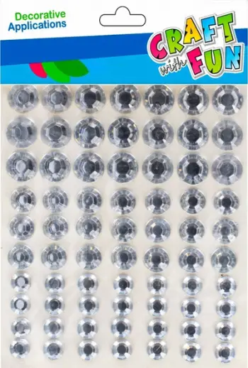 Kristale vetëngjitëse dekoruese Crystal Gems, 70 copë, të argjendta