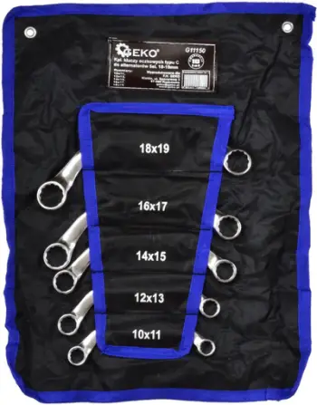 Set çelësa unazorë GEKO G11150, tipi C për alternatorë, 5 copë, 10-19 mm