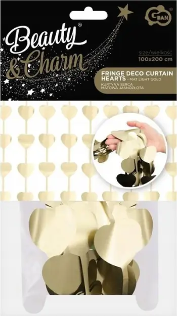 Perde dekorative Godan Beauty and Charm Hearts, 100x200 cm, ari mat