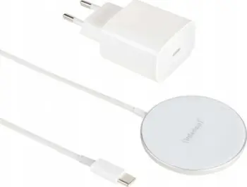 Karikues wireless magnetik Intenso MW1, 15W, USB C, i bardhë