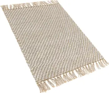 Tapet Beliani ALADAG, 50x80 cm, jute dhe pambuk, bezhë krem