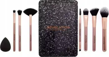 Set furçash grimi Revolution The Everything Brush Set, 8 copë, me sfungjer, i zi