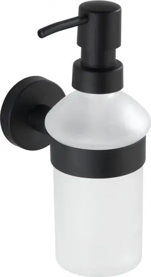 Dispenser sapuni Wenko Bosio, 200 ml, çelik inox, i zi mat dhe i bardhë