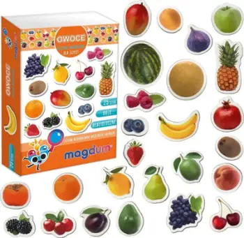 Set magnetësh frutash Magdum Owocе, 25 copë, edukativ, shumëngjyrësh